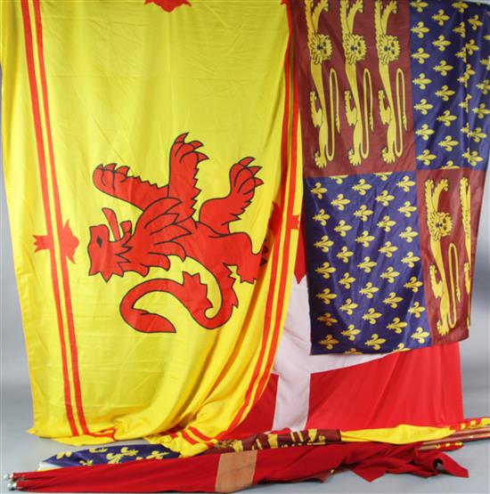 Macbeth: Eight various theatrical standard flag banners